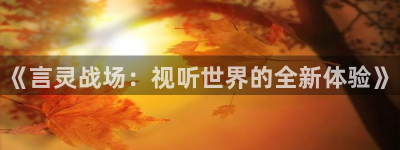 24直播免费足球直播视频：《言灵战场：视听世界的全新体验》